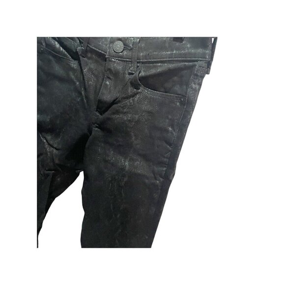 Express Black Coated Python/Snake Print Mid Rise Ankle Skinny Jeans Size 00R - Picture 4 of 7